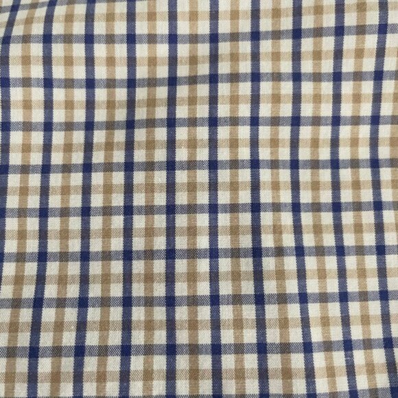 Tommy Hilfiger Ithaca LS Button Down Check Print Dress Shirt Blue Wht Tan Sz 15 - Picture 6 of 12